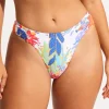 Seafolly Under the Sea High Leg Ruched Side Bikini Pant - White Outlet