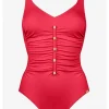 Charmline Uni Swimsuit - Coral Discount