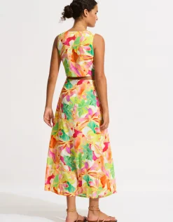 Seafolly Wonderland Twist Front Maxi Dress - Fuchsia Rose Clearance