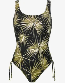 Charmline Yucca Flash Inclusive Fit Swimsuit - Black Khaki Sale