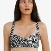 Panos Zebra Medea Bikini Top - Brown and White Clearance