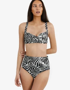 Panos Zebra Medea Bikini Top - Brown and White Clearance